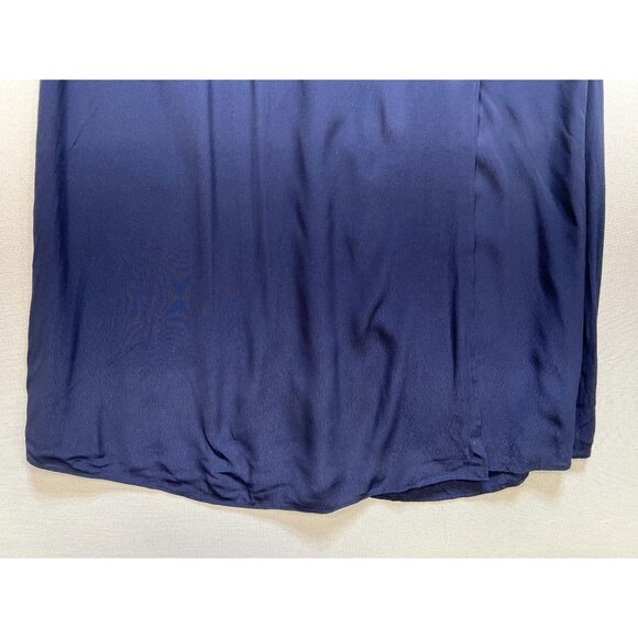 Talbots Womens Preppy Midi Skirt Stretch Size 18 Blue Button Side Zipper Casual - Picture 5 of 12